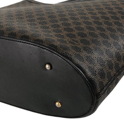 CELINE Macadam Round Handle Handbag Black Vintage dx7xai