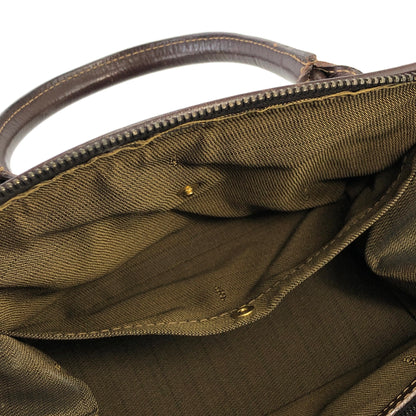 FENDI Zucca Jacquard Leather Two-way Handbag Shoulder bag Brown Vintage n3b6d8