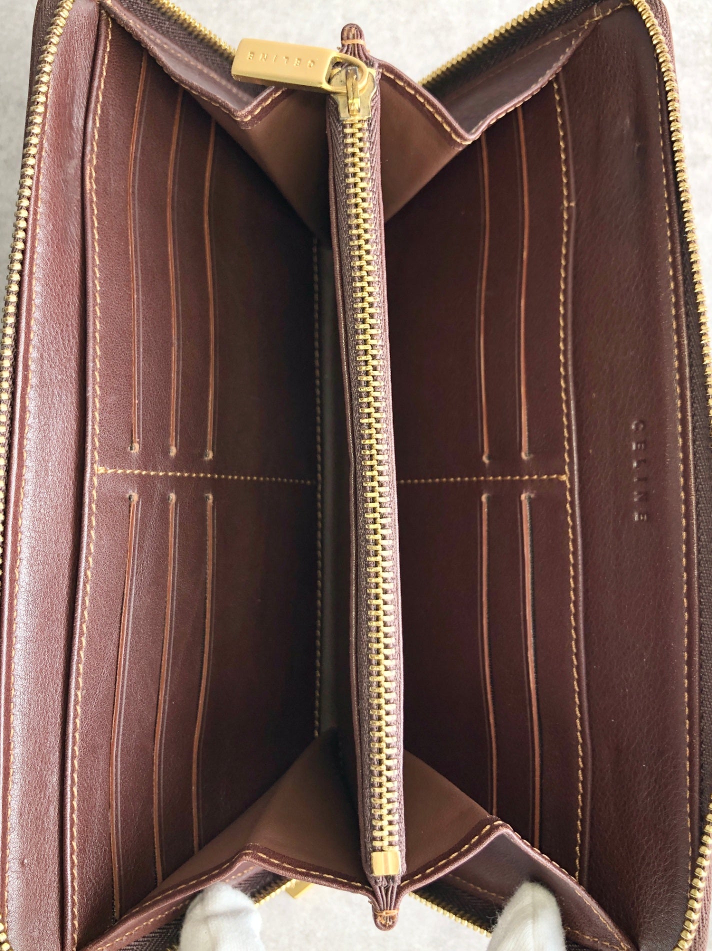 CELINE Blason Paris Macadam 長版皮夾 Indigo Vintage b5eenm