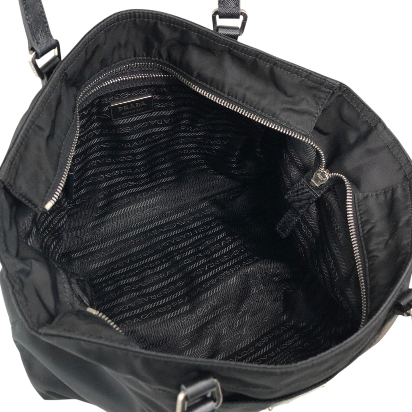 PRADA Tessuto Triangle Logo Totebag Black Vintage 8caxp5