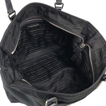 PRADA Tessuto Triangle Logo Totebag Black Vintage 8caxp5