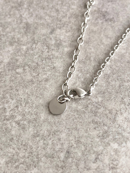 Christian Dior CD Logo Rhinestone Necklace Silver Vintage m3in4a
