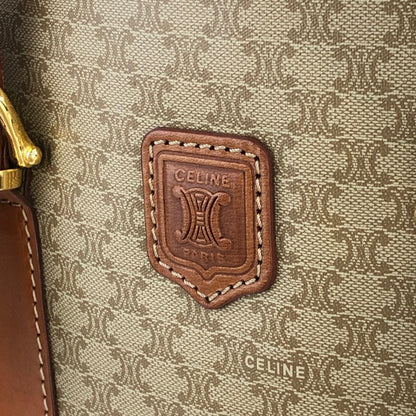 CELINE Macadam Blason Shoulder bag Totebag Beige Vintage arbnmz