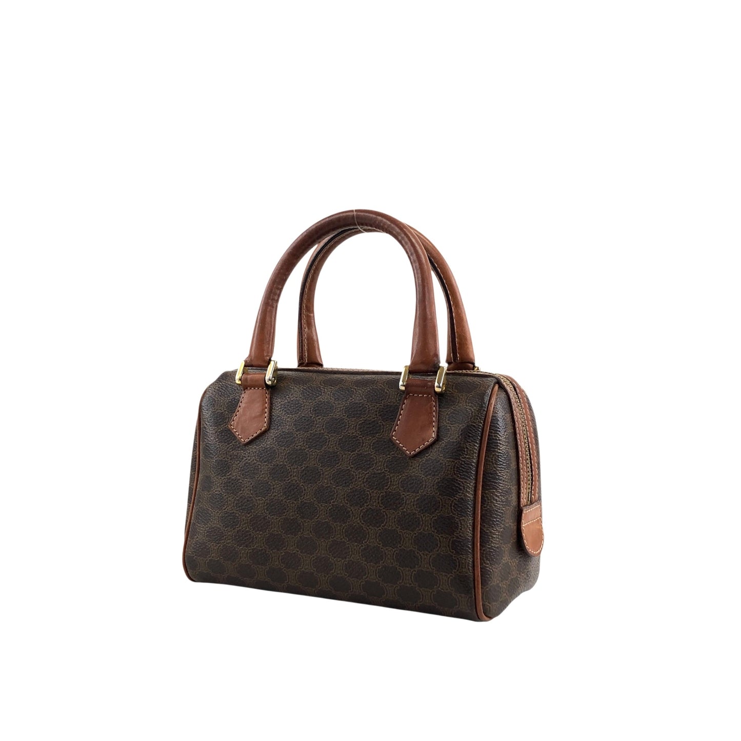 CELINE Macadam Two-way Small Boston bag Shoulder bag Brown Vintage 8fppkm