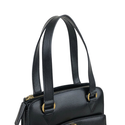CELINE Turn Lock Handbag Black Vintage 6caidw