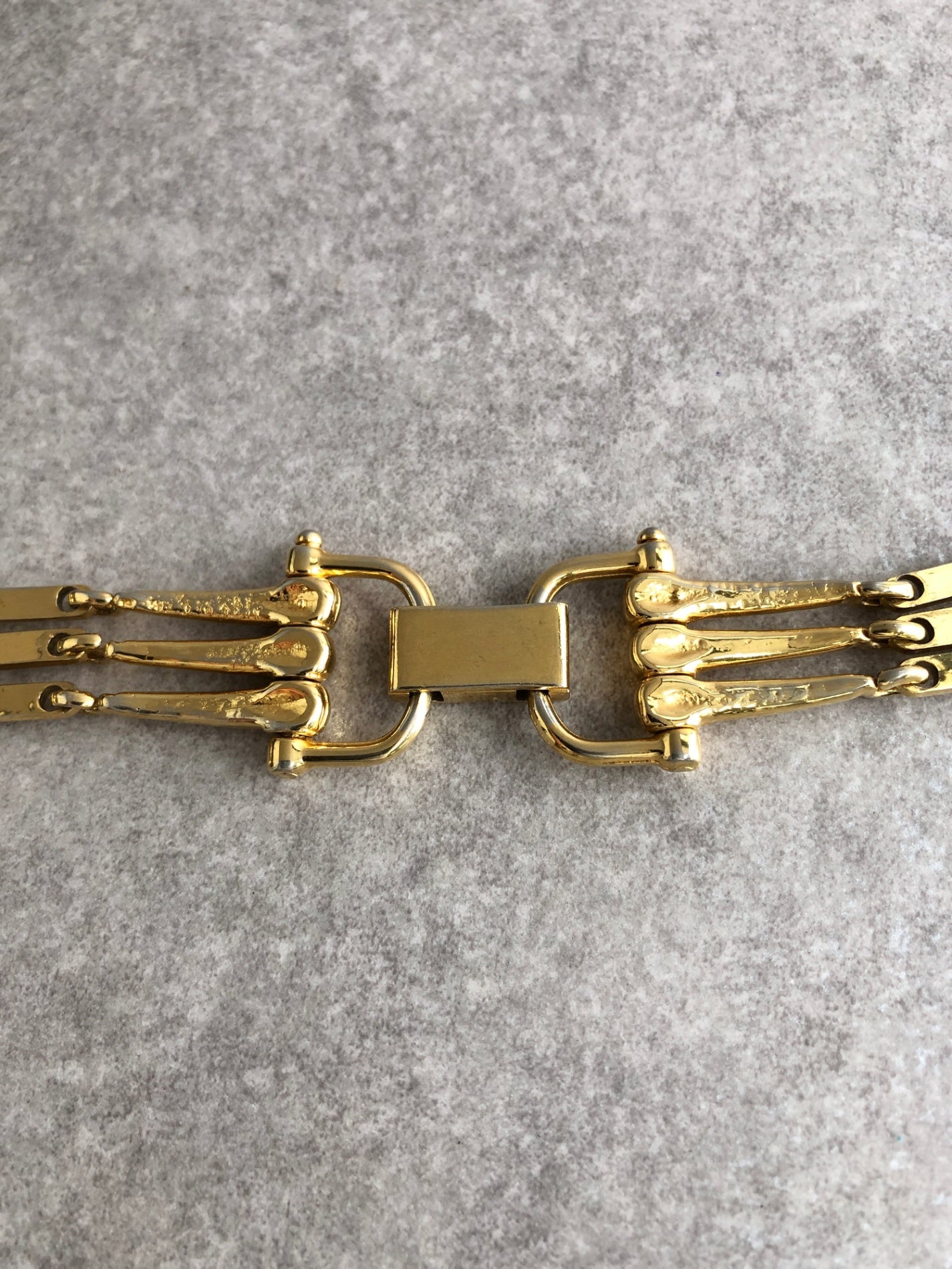 CELINE Horse Bit Bracelet Gold Vintage p7k2ik