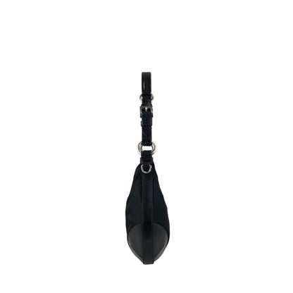 PRADA Triangle Logo Shoulder bag Hobobag Black Vintage cpgmii