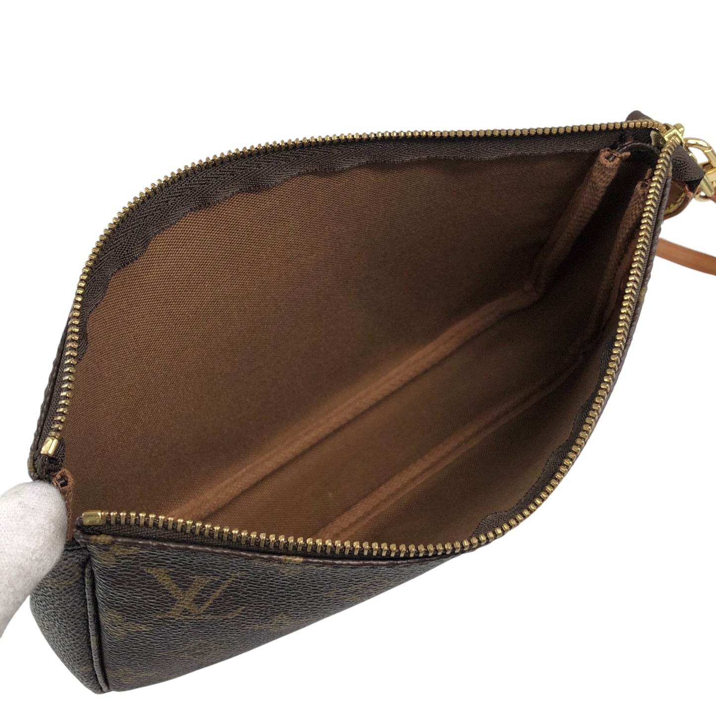 LOUIS VUITTON Monogram Small Handbag Shoulder bag Brown Vintage 523ina