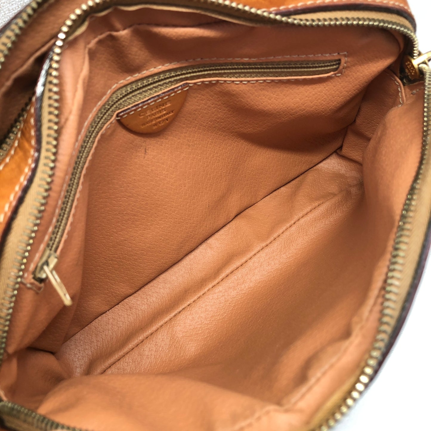 CELINE Macadam Gancini Shoulder bag Brown Vintage 7y7av5