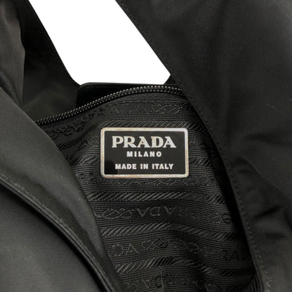 PRADA Triangle Logo Shoulder bag Hobobag Black Vintage gjymbt
