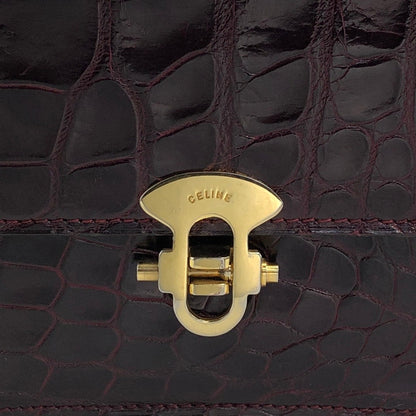 CELINE Front Lock Chain Shoulder bag Bordeaux Vintage iw6ga6