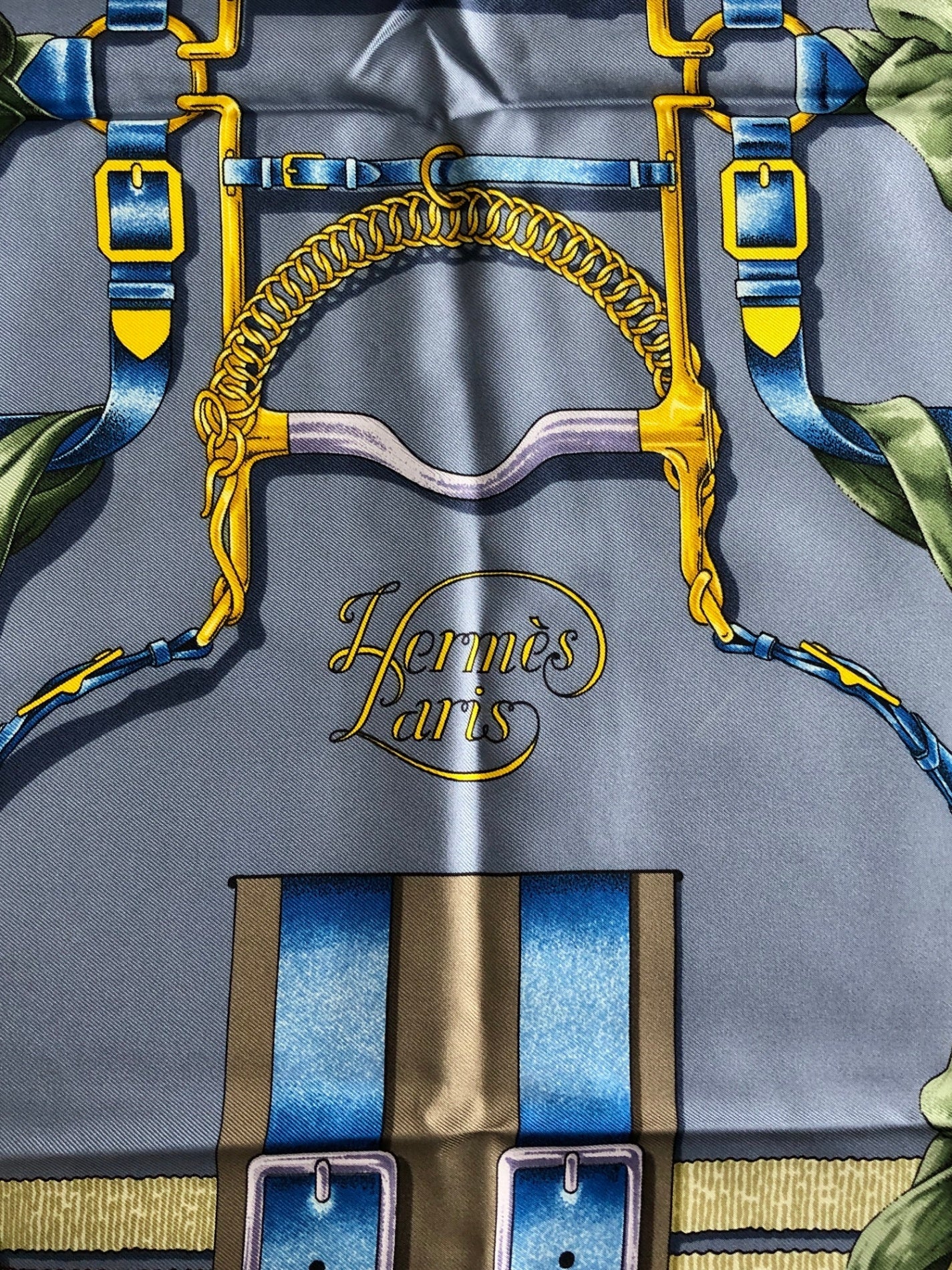 HERMES Silk Scarf Purple Grand Manege Vintage rh6jk7