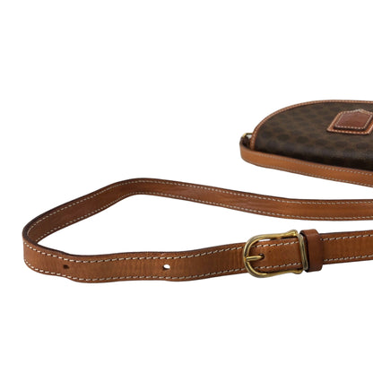 CELINE Macadam Blason Round Shoulder bag Brown Vintage v54uj5