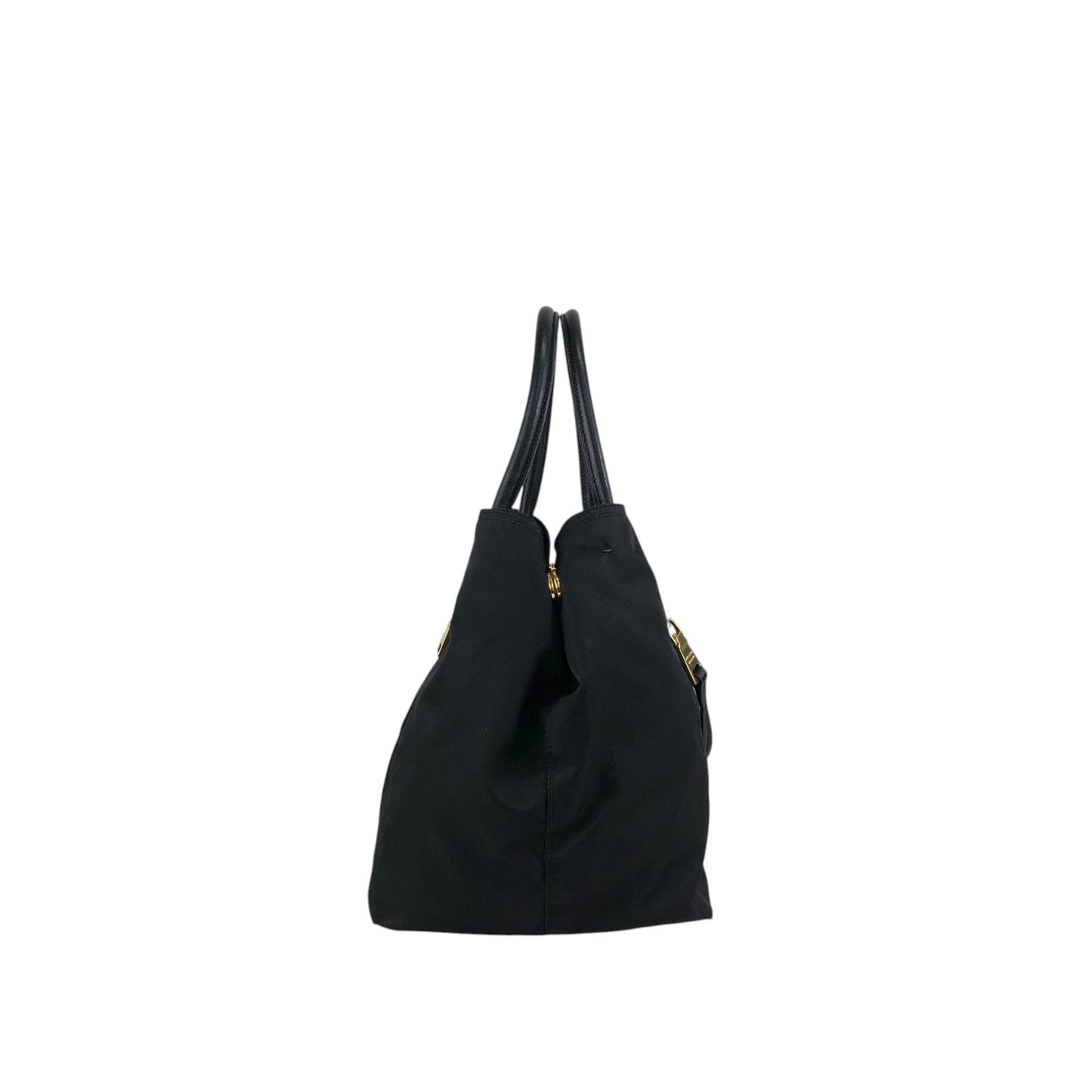 PRADA Tessuto Triangle Logo Two-way Handbag Shoulder bag Black Vintage 2krwdw