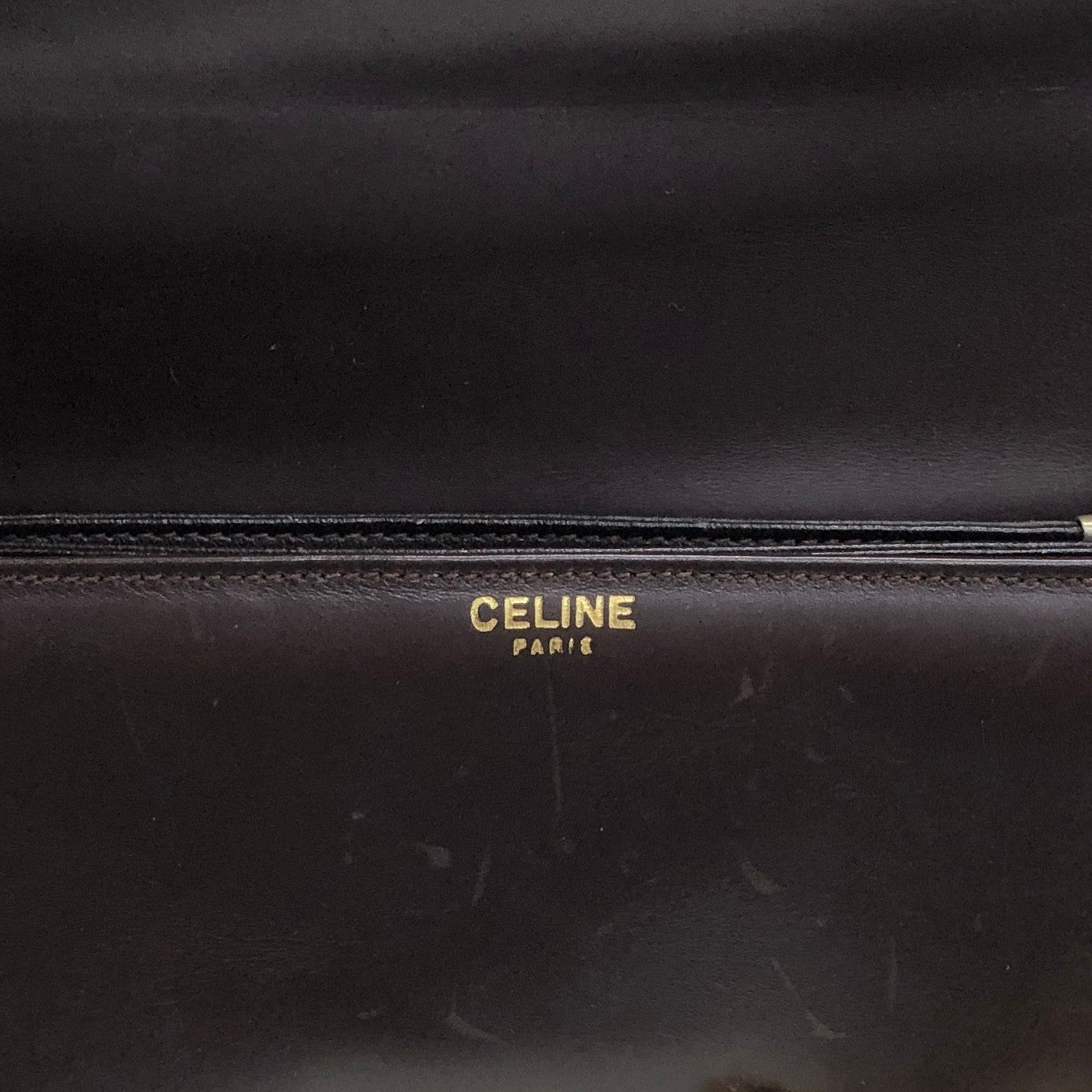 CELINE Horse Bit Flap Shoulder bag Brown Vintage 7atjbx