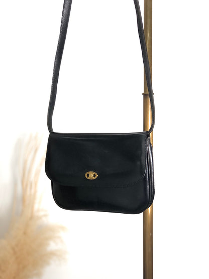 CELINE Blason Shoulder bag Black Vintage 533ix8