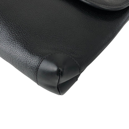 GUCCI Logo Embossed Shoulder bag Black Vintage awhzfg