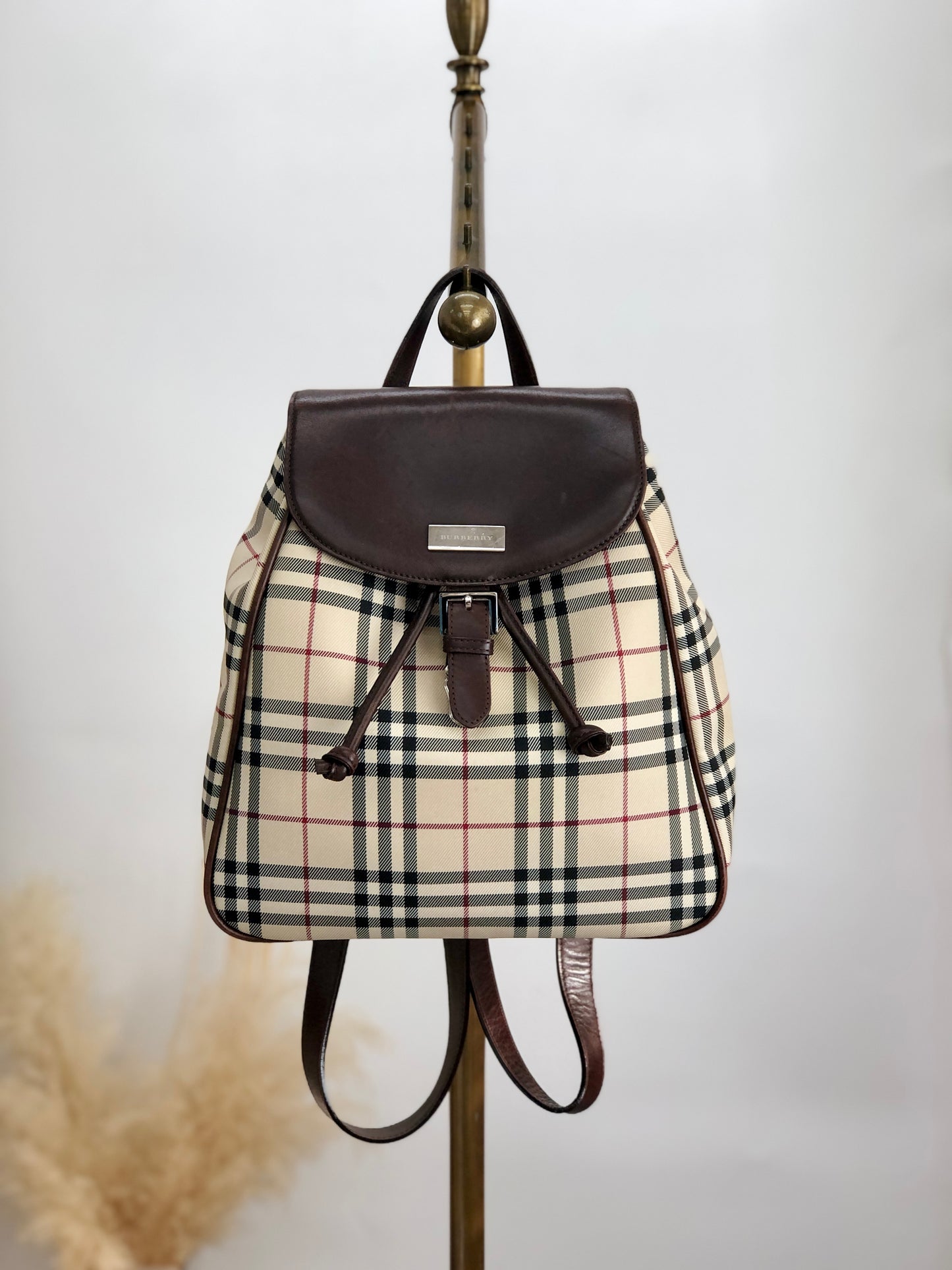 BURBERRY Nova Check Backpack Beige Vintage anxvnm