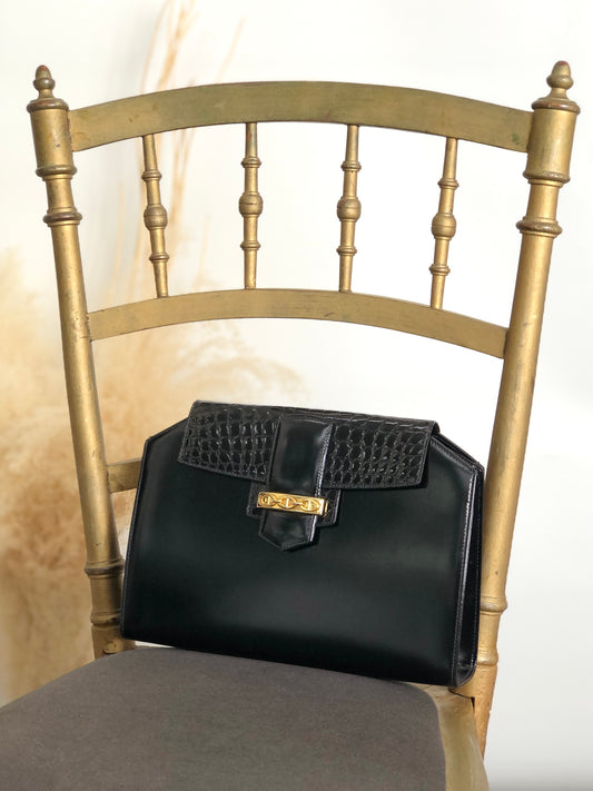 GUCCI Horse Bit Clutch bag Black Vintage x3kdug