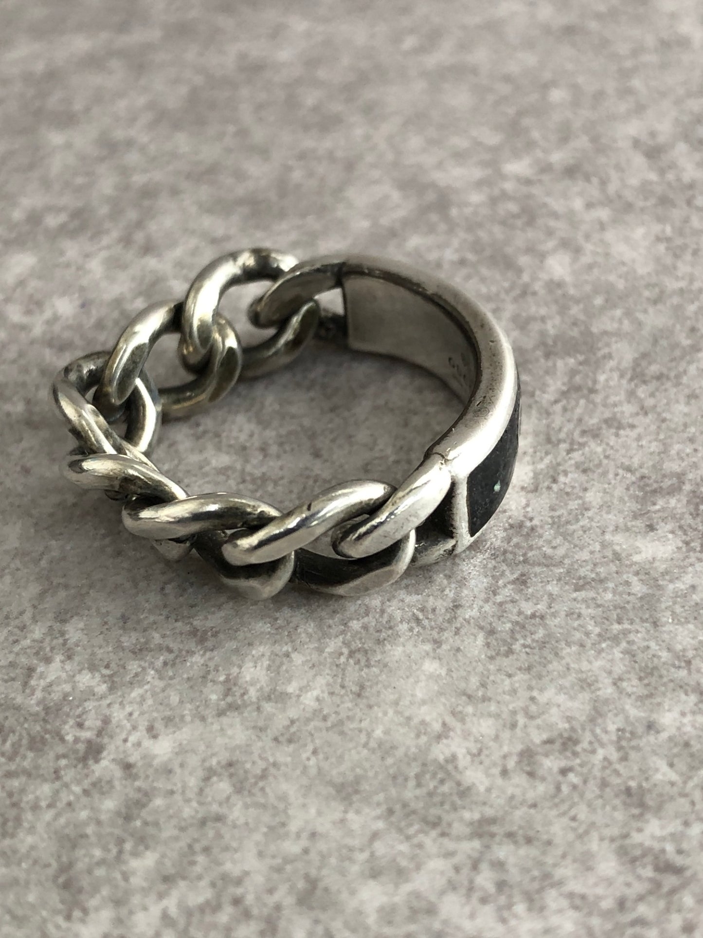 GUCCI Logo Ring Silver Vintage udybab