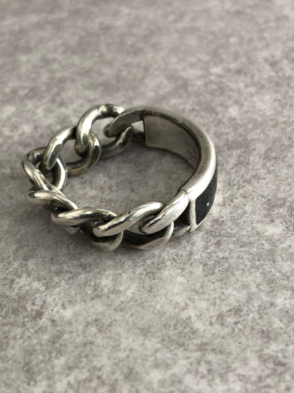 GUCCI Logo Ring Silver Vintage udybab