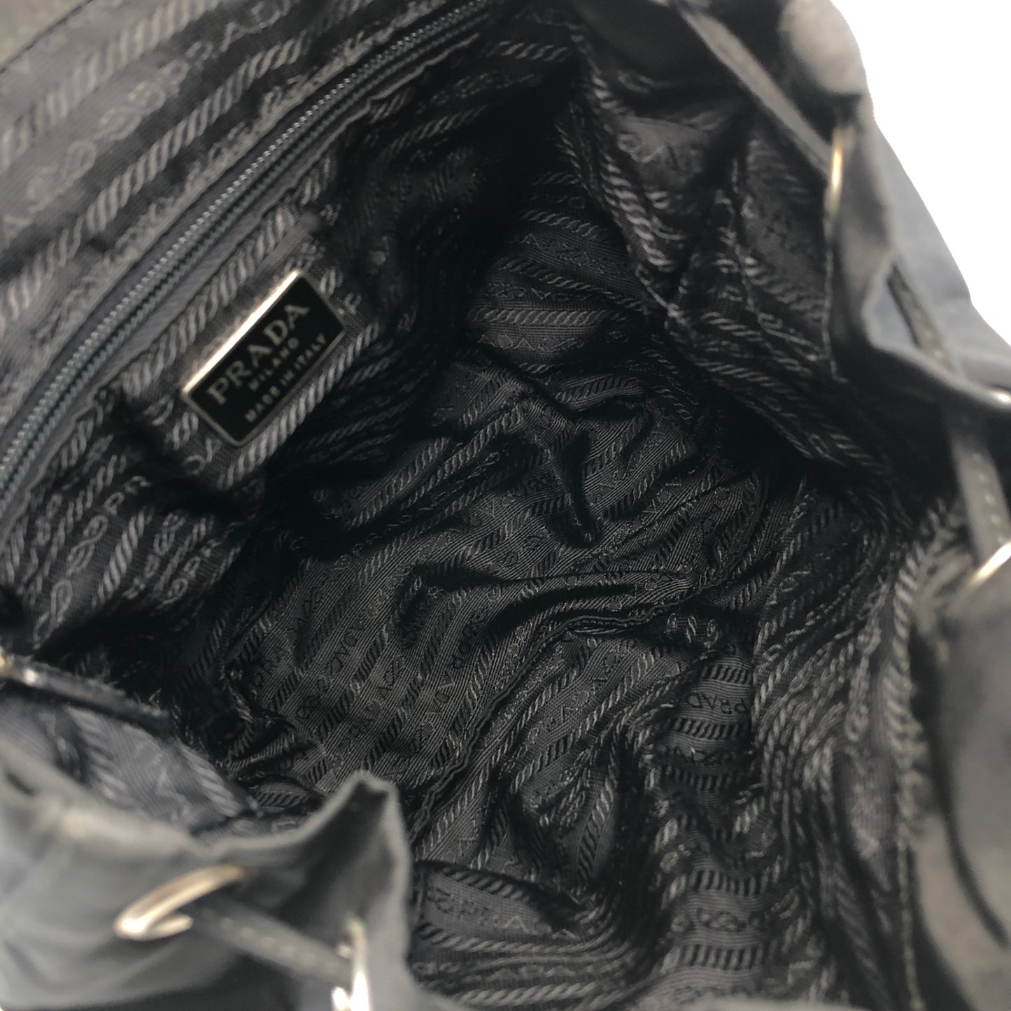 PRADA Triangle Logo Backpack Black Vintage wedjpt