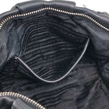 PRADA Logo Shoulder bag Black Vintage en8d2i