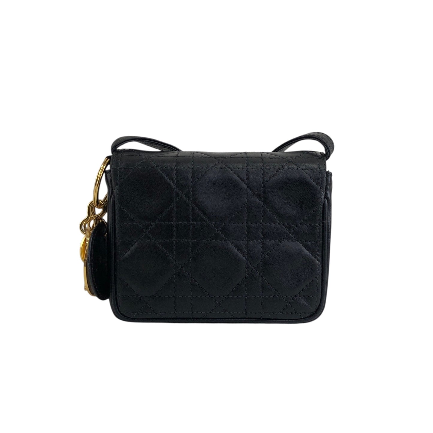 Christian Dior Lady Dior Cannage Small Shoulder bag Black Vintage mppar4