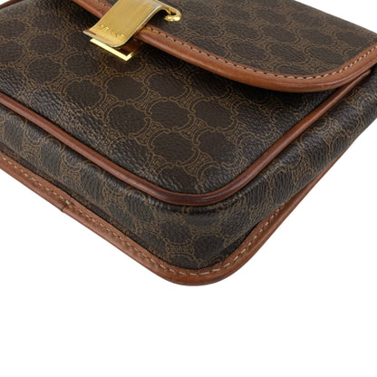 CELINE Macadam Logo Shoulder bag Brown Vintage ajpy3m