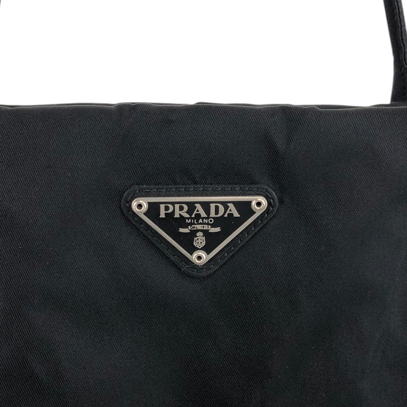 PRADA Triangle Logo Shoulder bag Totebag Black Vintage c5nmsh