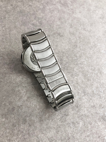 Christian Dior Logo Quartz Watch Silver D77-100 Vintage mz5ddk