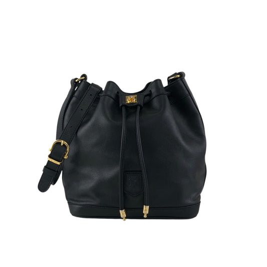 CELINE Blason Gancini Drawstring Shoulder bag Black Vintage 3zj4mf