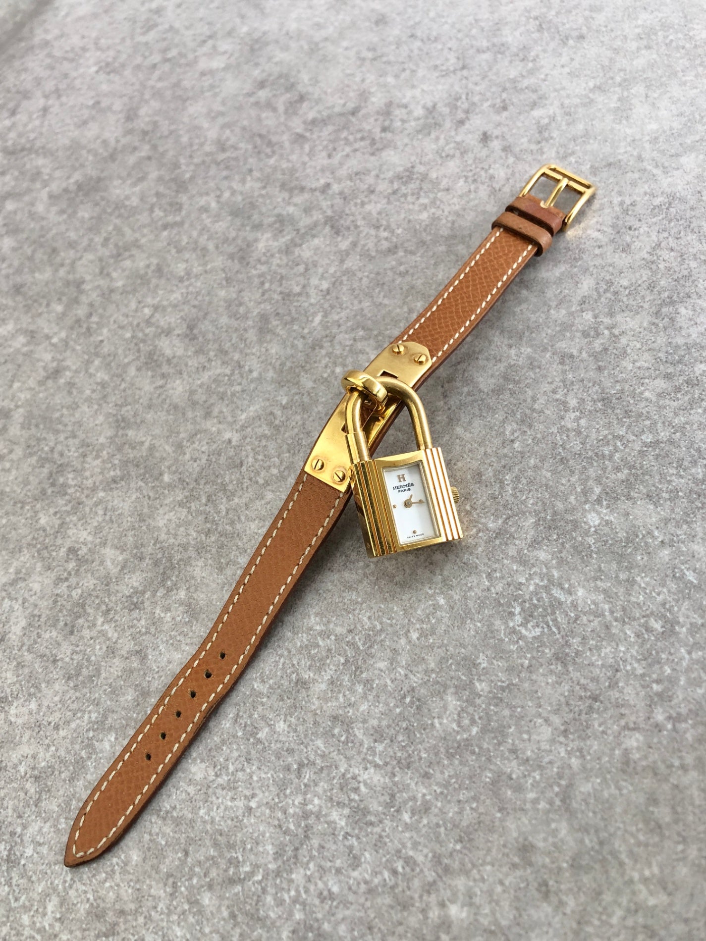 HERMES Watch Brown Vintage m64n6e