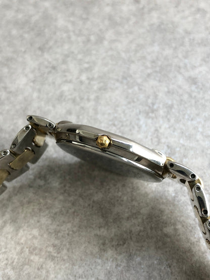 Christian Dior CD Logo Octagon Quartz Watch Silver×Gold Vintage evzwxv