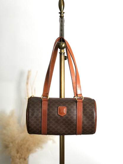 CELINE Macadam Blason Handbag Brown Vintage d4wvhf