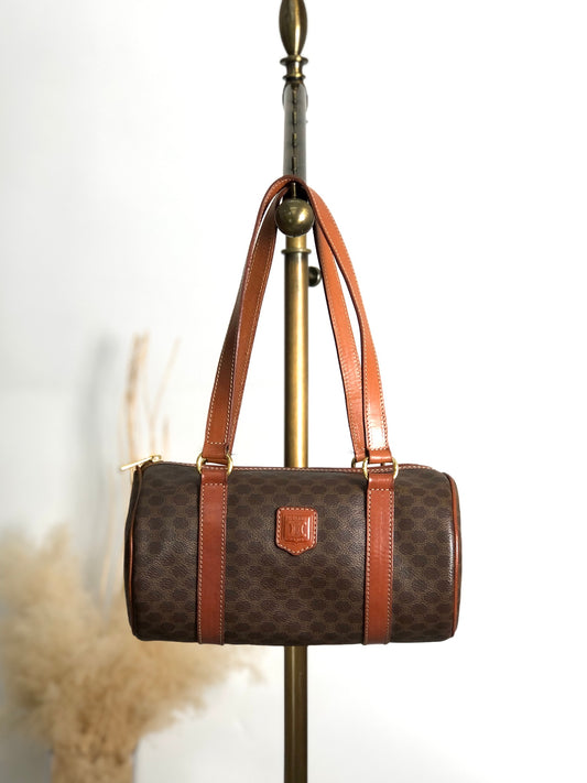 CELINE Macadam Blason Handbag Brown Vintage d4wvhf
