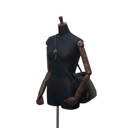 LOEWE Anagram Flamenco Drawstring Shoulder bag Black Vintage ak5uss