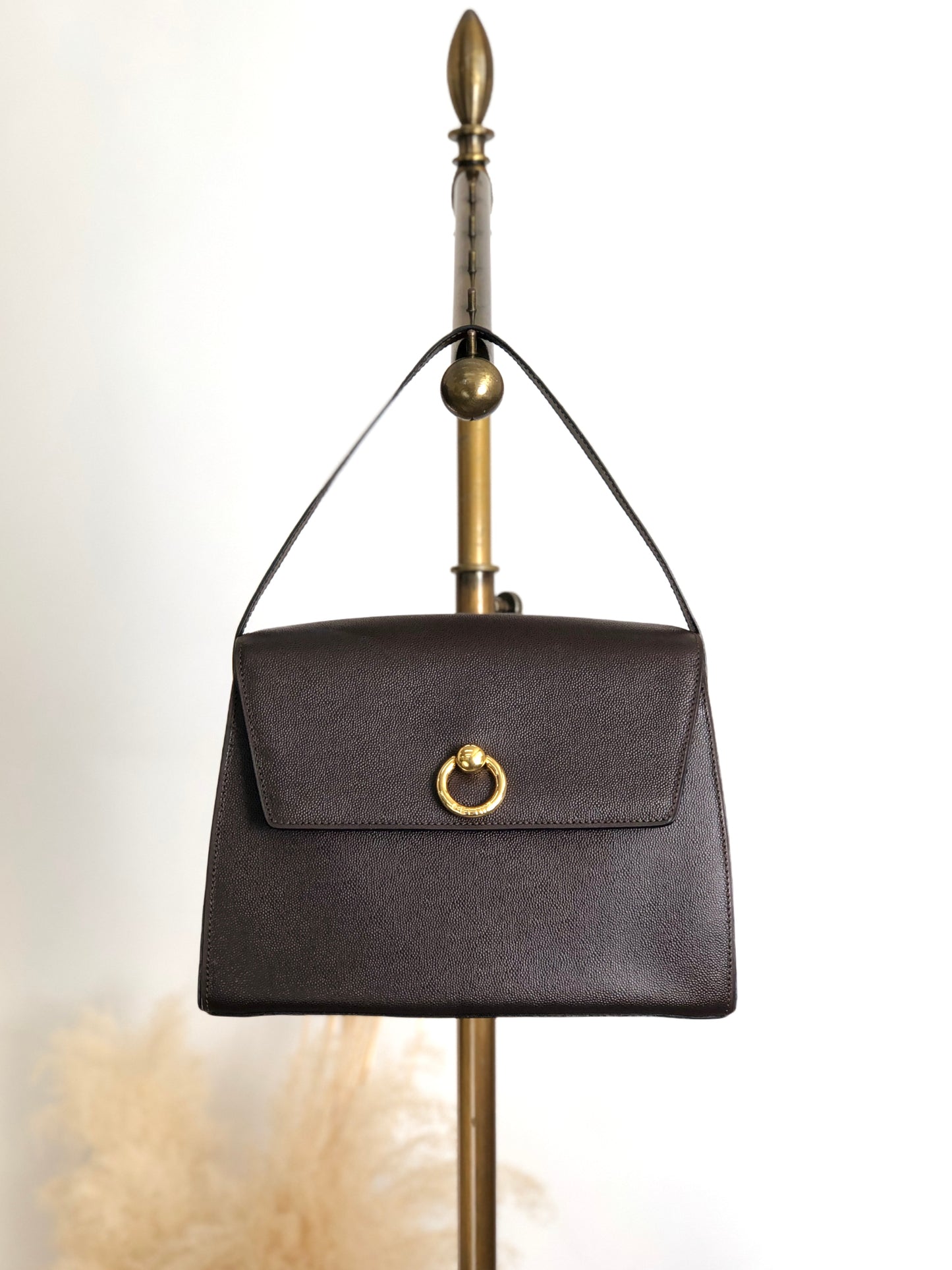 CELINE Gancini Handbag Brown Vintage jnvpdi