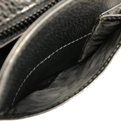 CELINE Logo Embossed Shoulder bag Black Vintage 66np7h