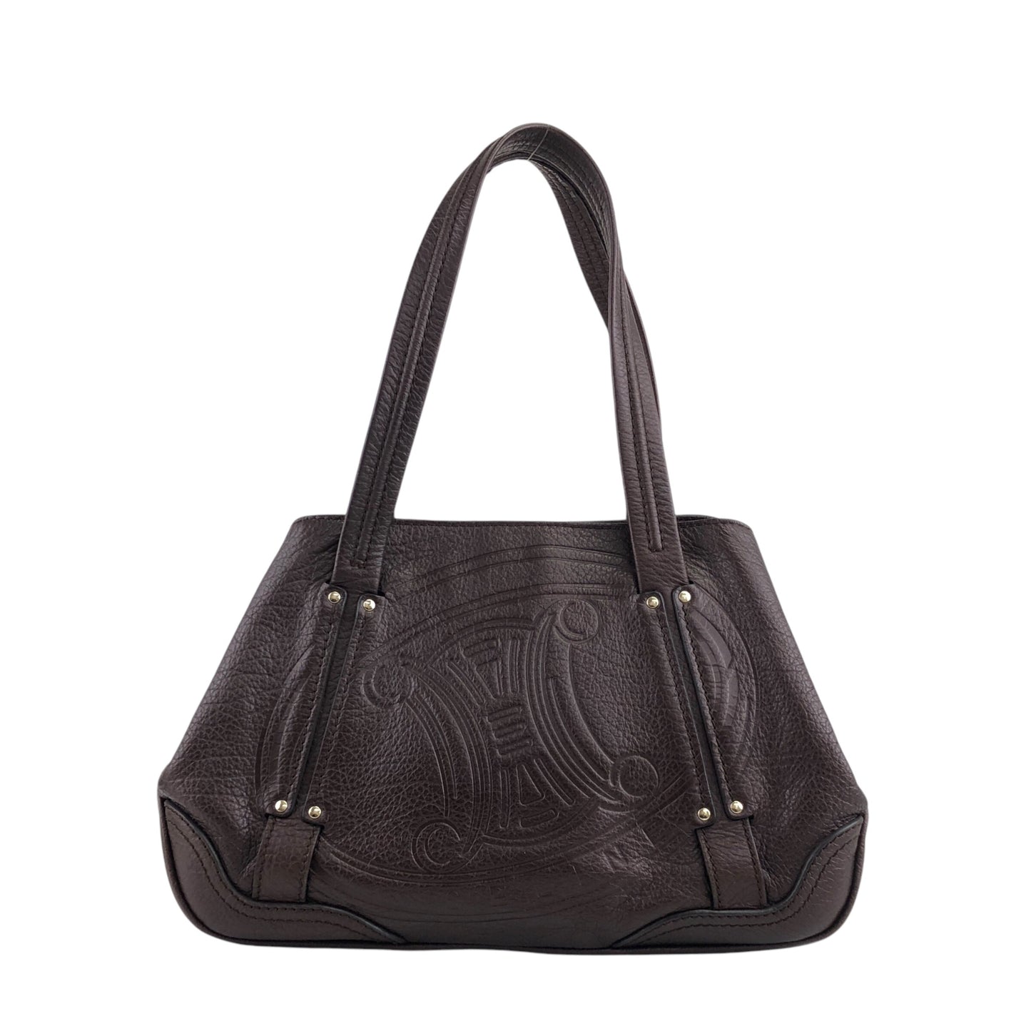 CELINE Blason Handbag Brown Vintage 3gv622