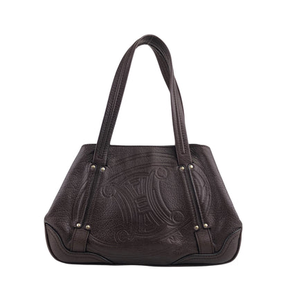 CELINE Blason Handbag Brown Vintage 3gv622