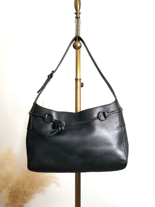 GUCCI Horse Bit Shoulder bag Hobobag Black Vintage s3x3cn