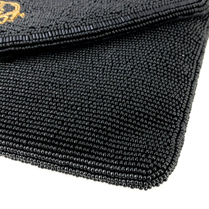 Christian Dior Logo Beads Chain Shoulder bag Black Vintage kxcim5