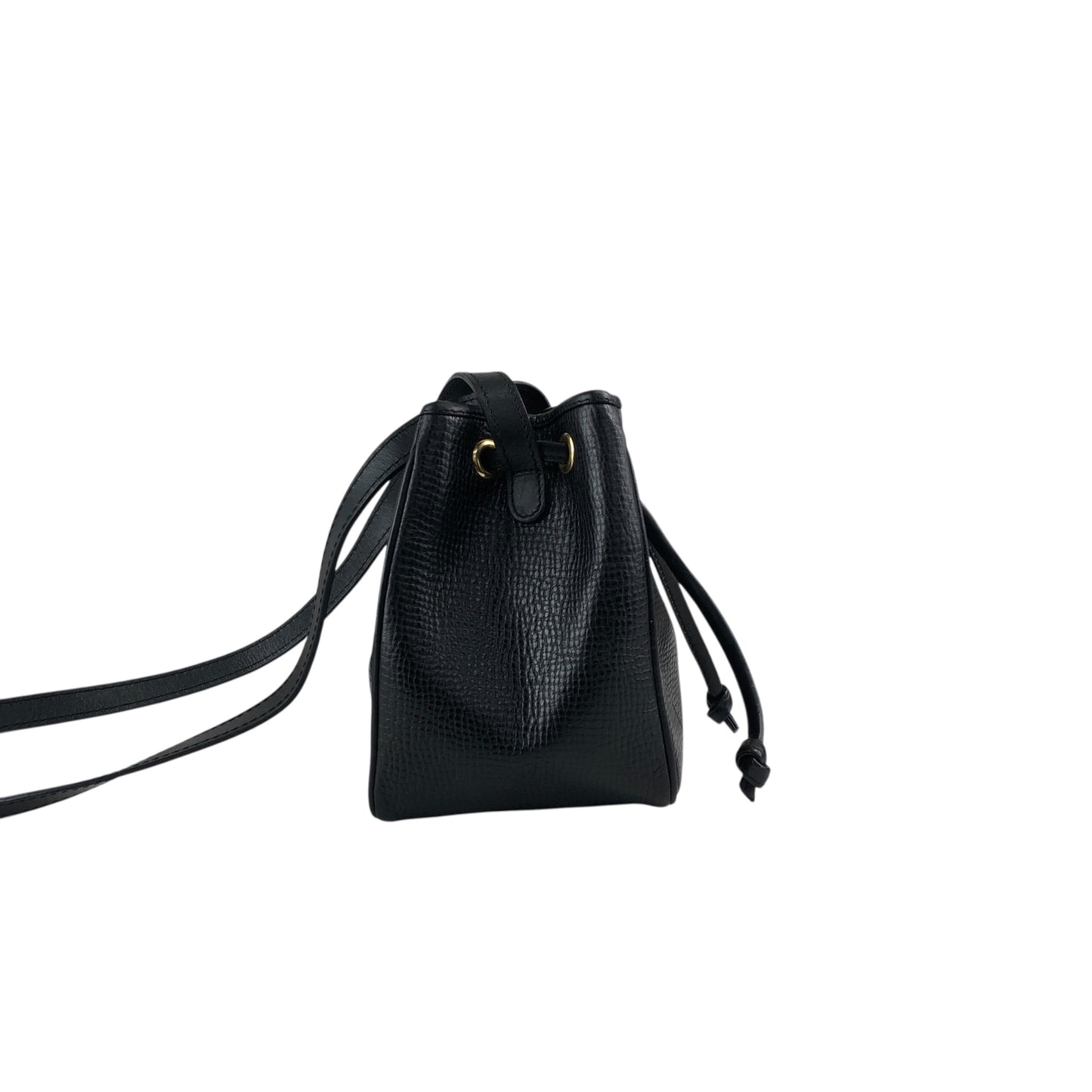 Christian Dior CD Logo Drawstring Shoulder bag Black Vintage t4tu7b