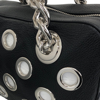 PRADA Logo Chain Handbag Black Vintage iubjy2