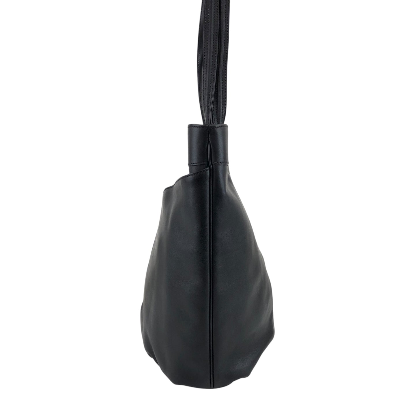 GUCCI Logo Embossed Shoulder bag Totebag Black Vintage cgykye