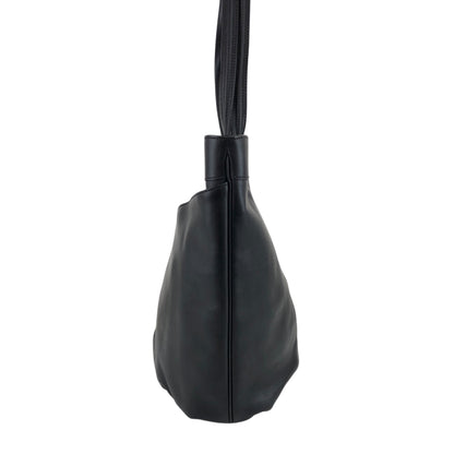 GUCCI Logo Embossed Shoulder bag Totebag Black Vintage cgykye