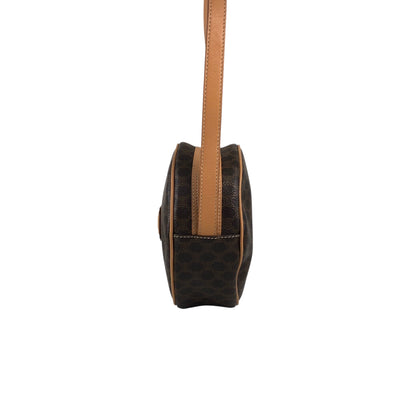 CELINE Macadam Blason Round Shoulder bag Brown Vintage teecbu