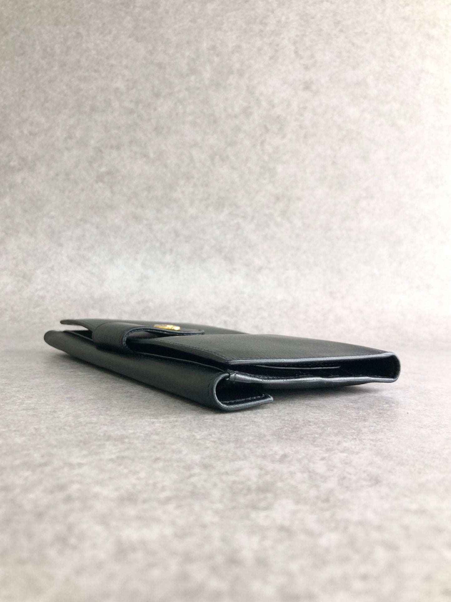 CELINE Blason Long Wallet Black Vintage 4g2ket