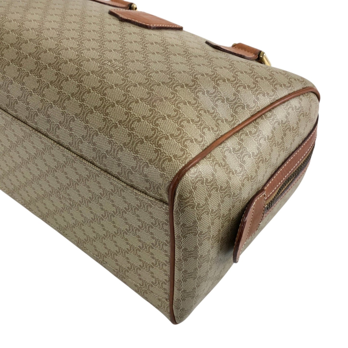 CELINE Macadam Blason Two-way Small Boston bag Shoulder bag Beige Vintage ppn4pg